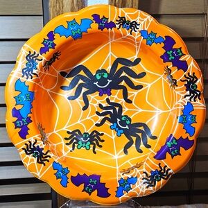 Vtg 80s/90s Plastic Halloween Candy Bowl Berman Industries Decor Spiders